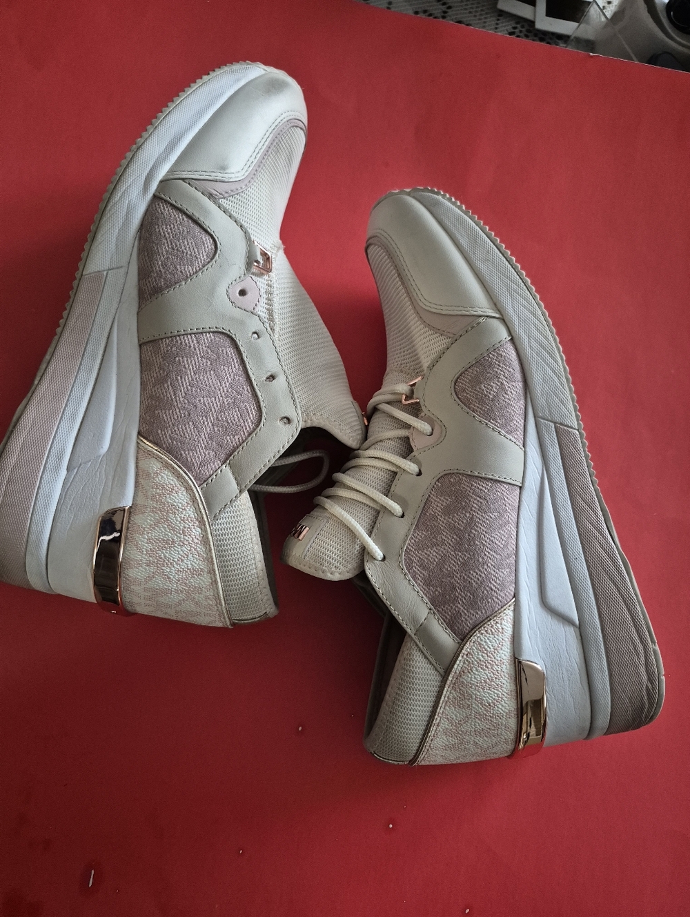 MICHAEL Michael Kors Women's Pink and White Athletic Sneakers - Picture 4 of 8